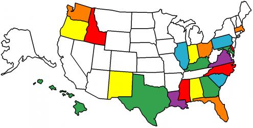 VisitedStatesMap UU churches april 2017